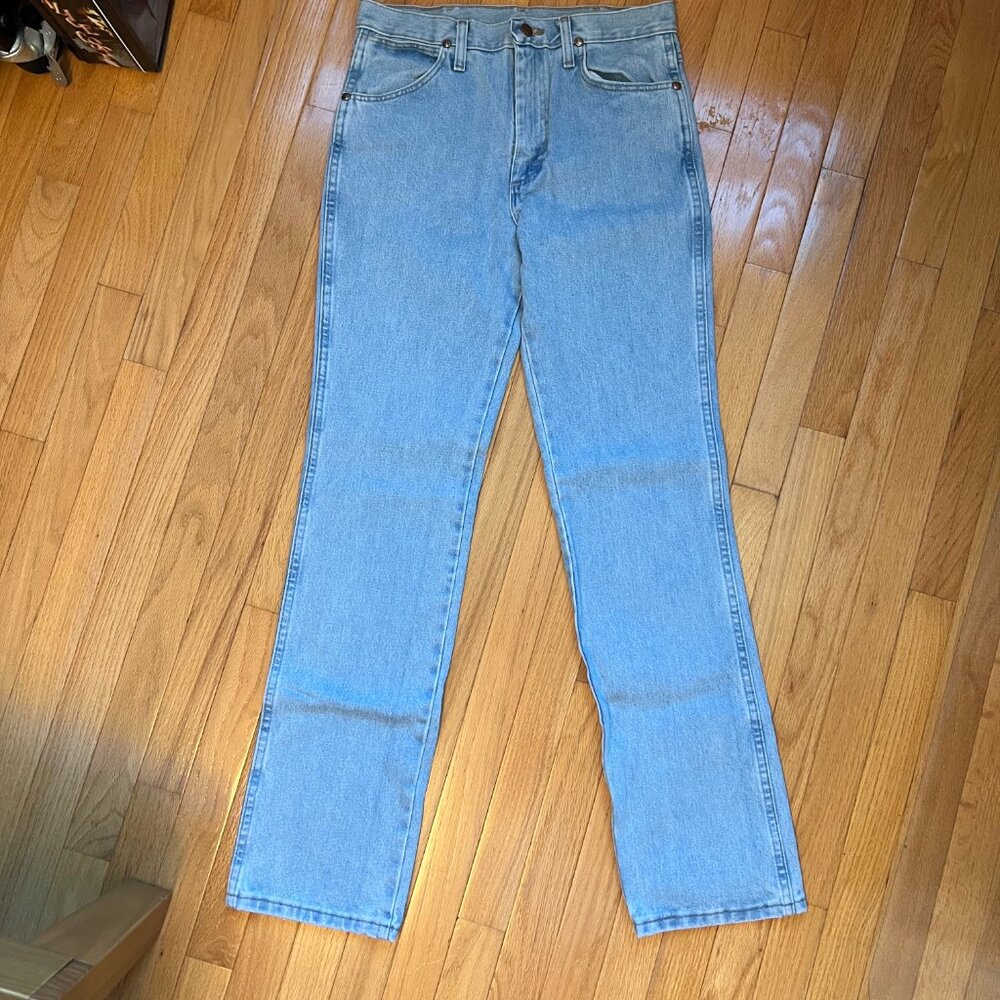 Wrangler Men's Cowboy Cut Slim Fit Jean, Gold Buckle Bleach, 30W x 34L